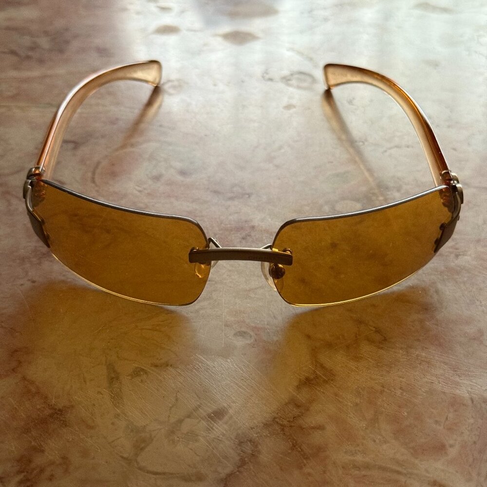 CHANEL Gold-Tinted Sunglasses